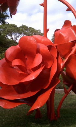 Red Flowers Sculpted Red Roses